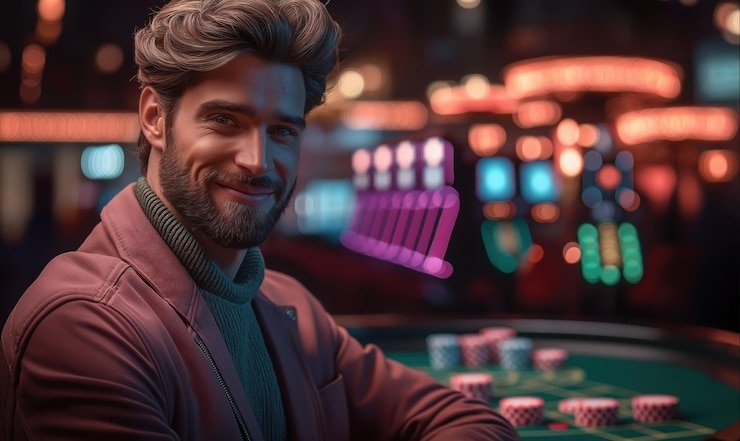 Antarmuka aplikasi mobile efootballhub menampilkan meja live-dealer blackjack dengan dealer profesional dan opsi bahasa multilingual